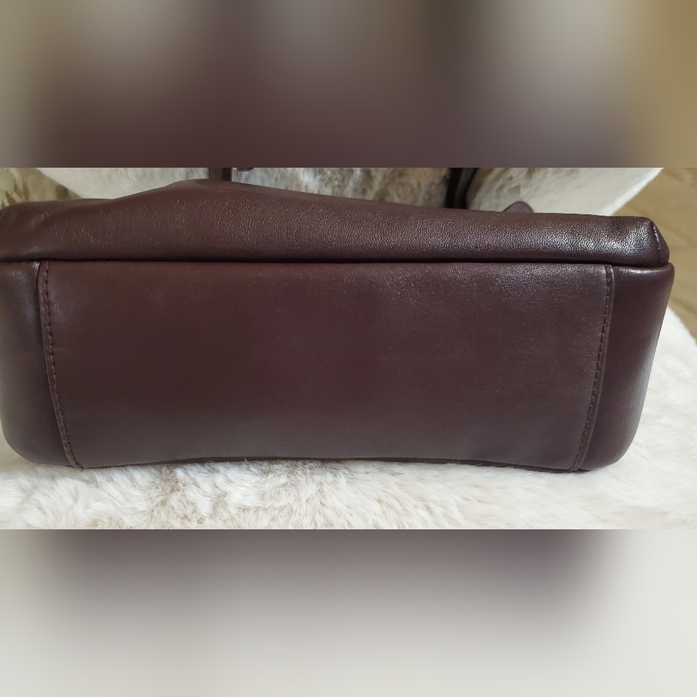Etienne Aigner  Burgundy Leather Cross Body Or Shoulder Bag - Picture 9 of 11